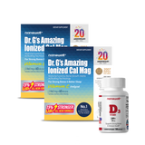 [20th Anniversary Limited Edition] Dr. G's Amazing lonized Cal Mag 2,860mg x 150 Sticks + Vitamin D3 180 Softgels