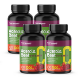 4 Bottles of Acerola Beet Vitamin C 1000mg (720 Tablets)