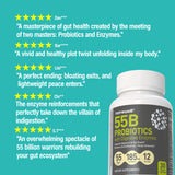 6 Bottles of 55B Probiotics with Digestive Enzymes (180 Vegan Capsules)