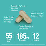 6 Bottles of 55B Probiotics with Digestive Enzymes (180 Vegan Capsules)