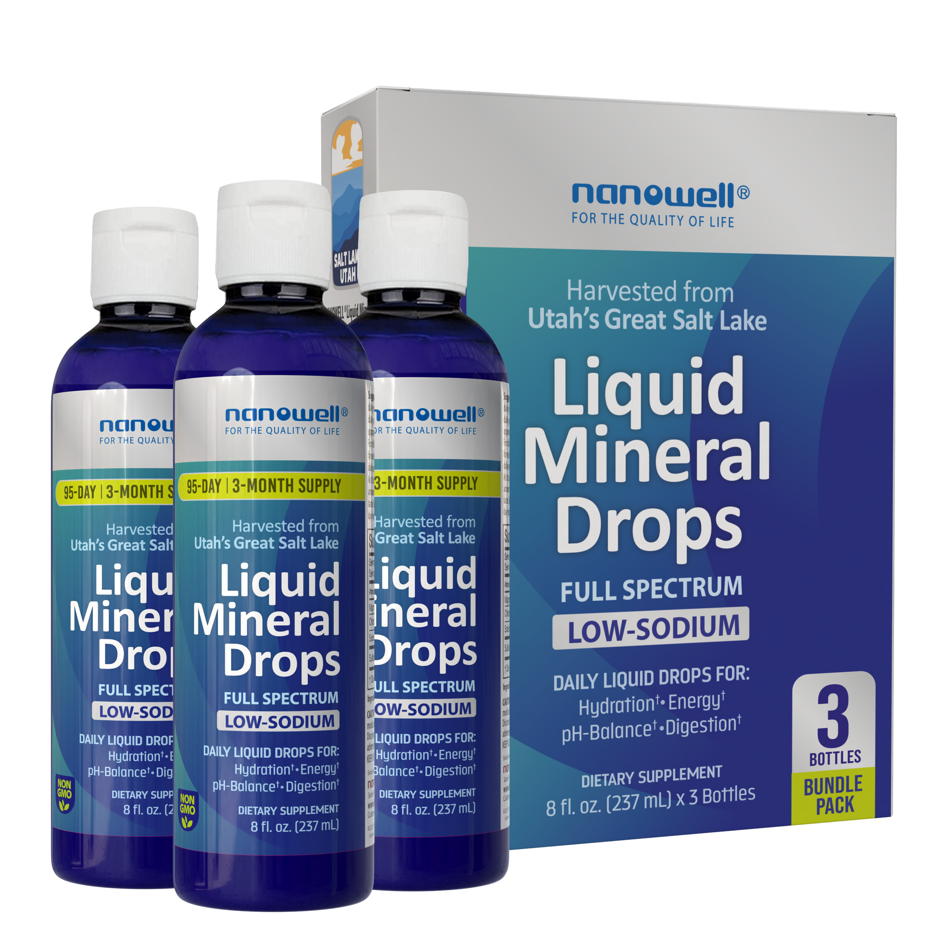 MAJOR NANO SOLUTION I・C+ 100ml 3 bottle of Liquid Mineral Drops 8oz – Nanowell®