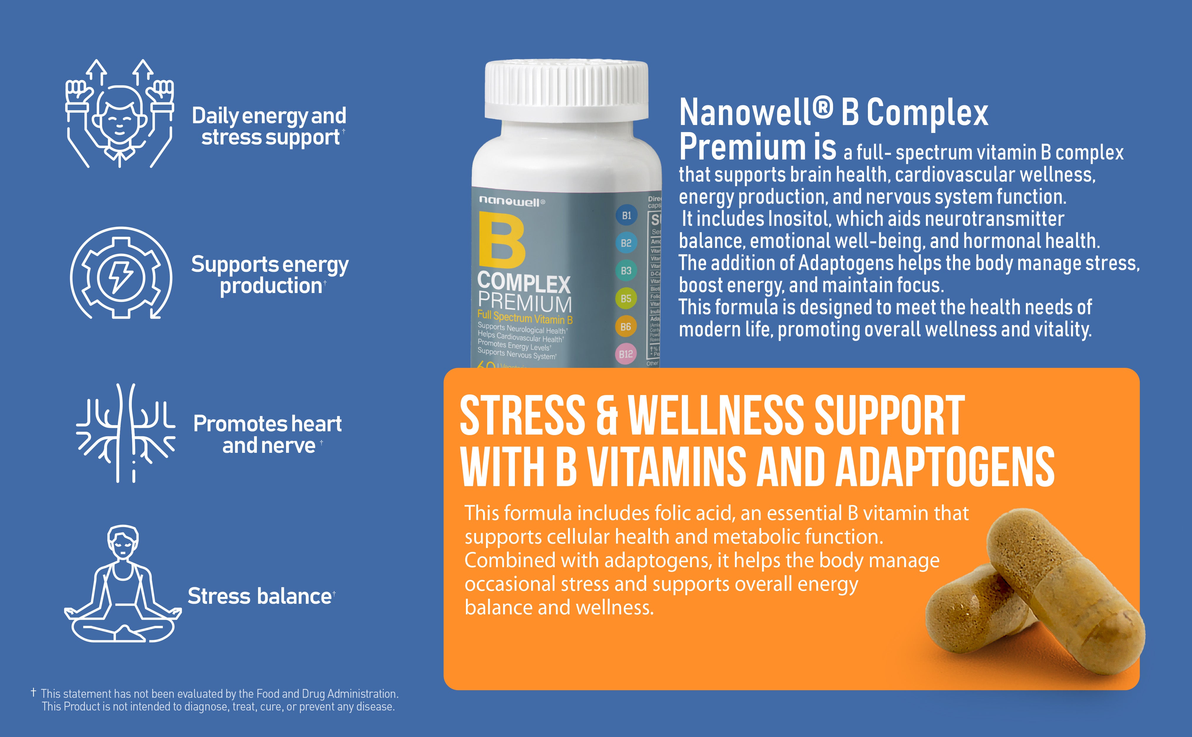 B Complex Capsule Color B. Complex Premium (60Capsule) – Nanowell®