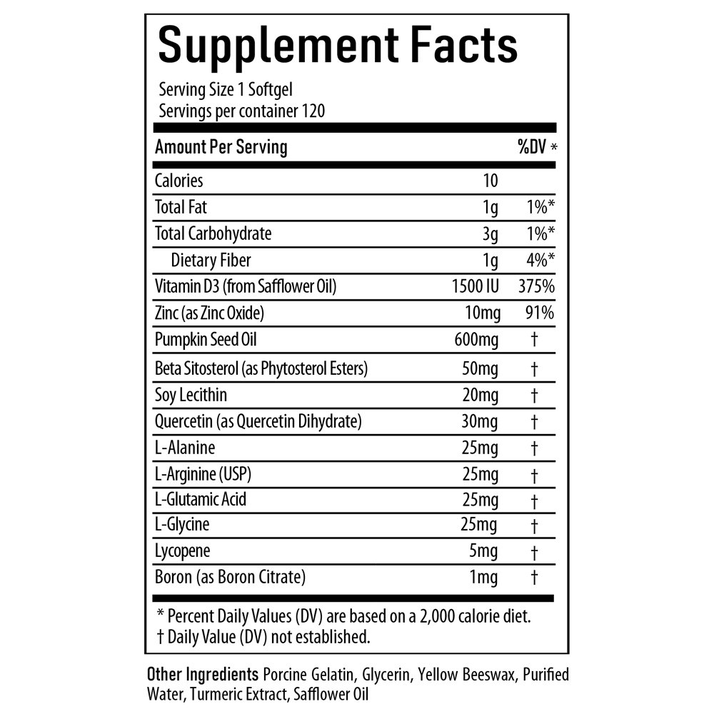 3 Bottles of Prostate PXL 120 Softgels